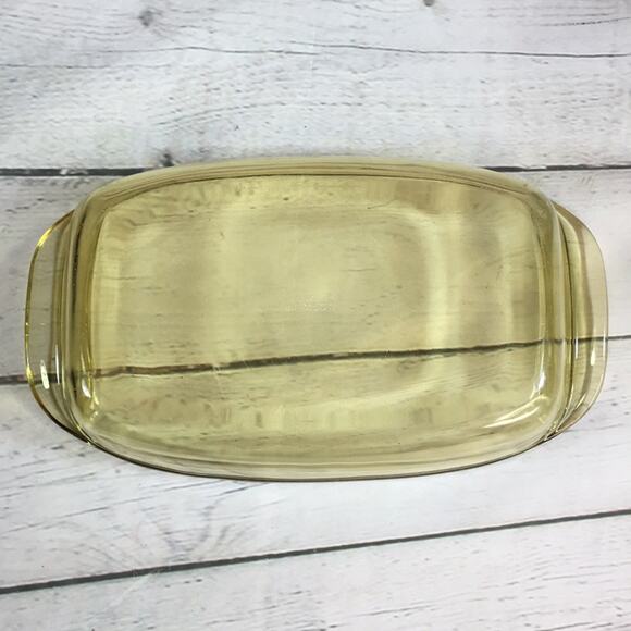 Vintage Fortecrisa 1 Quart Baking Serving Dish Yellow Amber Made in Mexico - Picture 7 of 7
